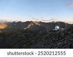 The Saint-Véran observatory at sunrise. Queyras, France