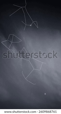 Observing the constellation Leo with soft clouds