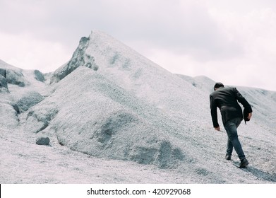  Up Obstacles Man Mountain Holding Arrow Business
