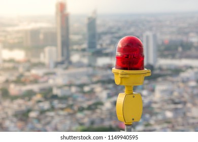 Obstruction Light With City Background