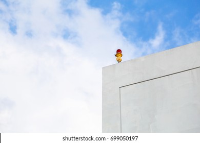 Obstruction Light On The Rooftop Of Building