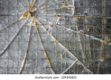 Obvious damage to a reinforced glass.