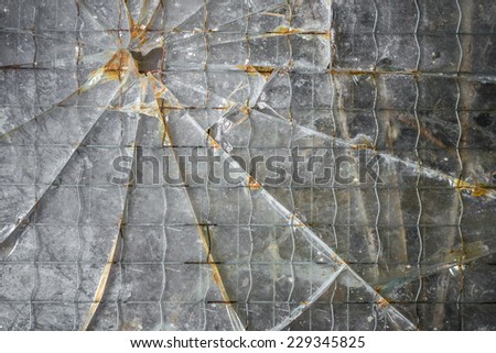 Obvious damage to a reinforced glass.