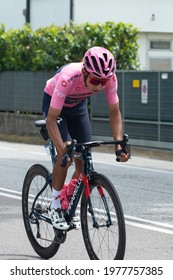 Occhiobello, RO, ITALY, MAY 21 2021: Giro D'Italia, Stage Ravenna - Verona, Egan Bernal With Pink Sweater