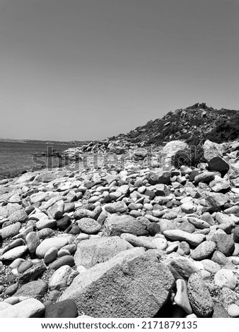 Ocean Beach blackandwhite Fire stones