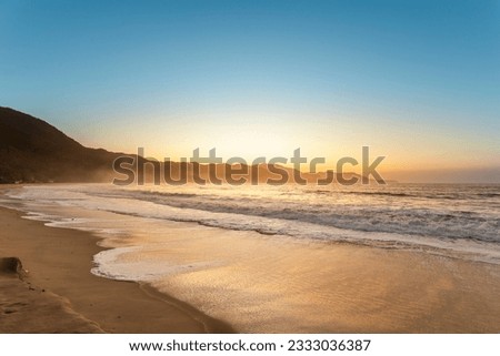 Similar – Image, Stock Photo Tropical sunset at Praia Emilia with silhouetted palm trees