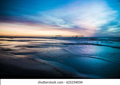 Ocean Beach Fishing Pier Sunset