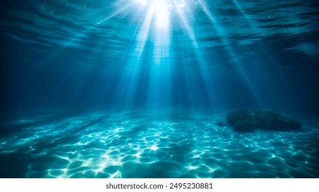 Ocean blue underwater with sunrays - Powered by Shutterstock