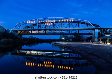 The Ocean To Ocean Bridge In Yuma Arizona.  Built In 1915 The Bridge Connects Arizona And California Over The Colorado River