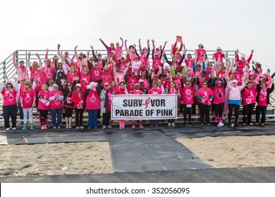 OCEAN CITY - APRIL 19: Participants Of Susan G. Komen Race For The Cure In Ocean City, MD On April 19, 2015. The Event Aims To Increase Awareness And Support In The Fight Against Breast Cancer. 