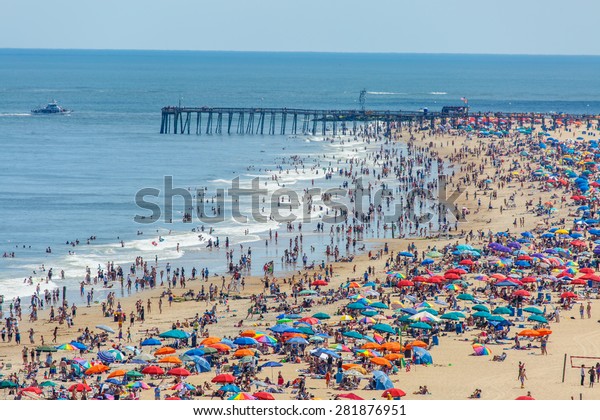 Ocean City June 14 Crowded Beach Stock Photo Edit Now