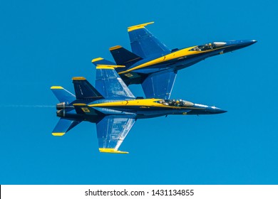 Ocean City, MD / USA - June 15, 2019: The Blue Angels Perform