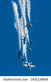 Ocean City, MD / USA - June 15, 2019: The US Navy Blue Angels Perform