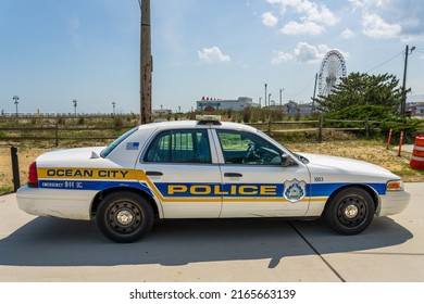 Ocean City, NJ - June 2, 2022: Ocean City Police Car Parked Near The Boardwalk.