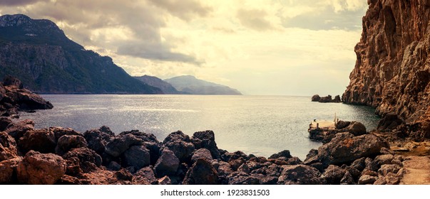 Ocean Coast Panorama In Marbella, Spain