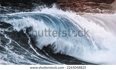 Ocean desktop wallpaper background, Stormy waves at Molin beach in Streymoy, Faroe Islands
