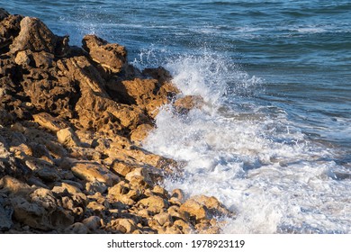 Ocean Hitting Rocks At Torquay, Victoria, Australia