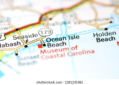 Ocean Isle Beach. North Carolina. USA On A Map