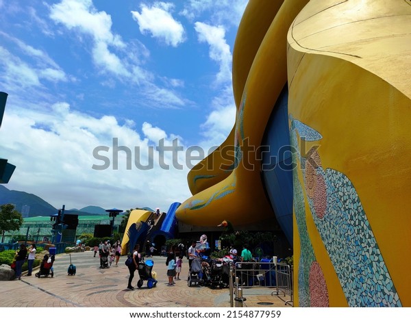 Ocean Park, Hong Kong. May 9,2022 : View at Ocean\
Park, Hong Kong. Ocean Park is the second largest amusement park in\
Hong Kong.