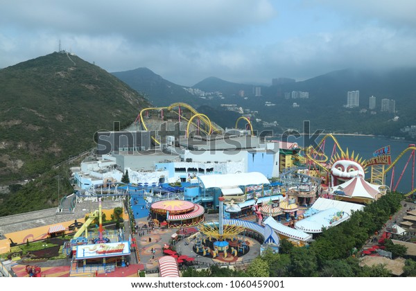 OCEAN PARK, HONGKONG -\
MARCH 07, 2017:  Ocean park is one of the two large theme parks in\
Hong Kong