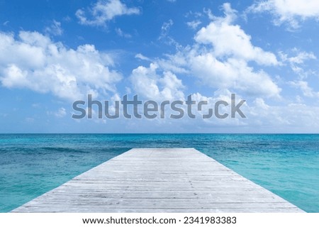 Ocean Pier with Cloudy Sky in the Background