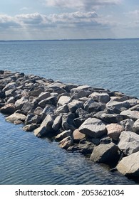Ocean Rock Wall At Huntington Beach, Newport News, VA