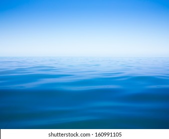 Ocean Or Sea Or Lake Water Surface With Horizon