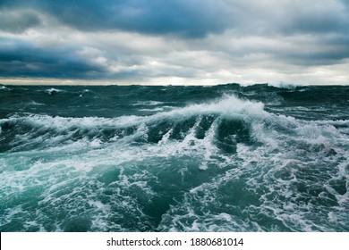 Ocean storm. Storm waves in the open ocean. Not a calm open sea. - Powered by Shutterstock