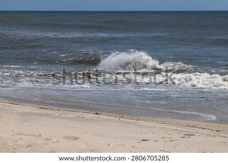 Ocean surf by a sandy beach on Assateague Island National Seashore, Maryland