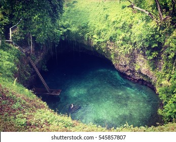 Ocean Trench In Samoa In The South Pacific