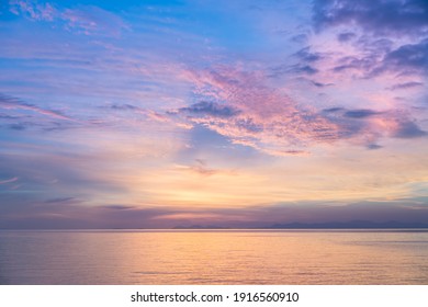 The ocean and vanilla sky at a private beach in Trat, Thailand. - Shutterstock ID 1916560910