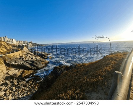 Similar – Image, Stock Photo Golden sunset hues over tranquil ocean waters