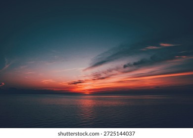 Ocean view during sunset, backlight photography