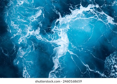 Ocean water background with foam. Ocean water splash. Not a calm - Powered by Shutterstock