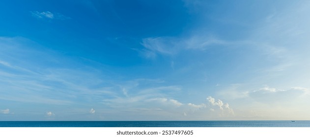 Ocean Water Background, Sky Blue wide Horizon seascape nature Background  - Powered by Shutterstock