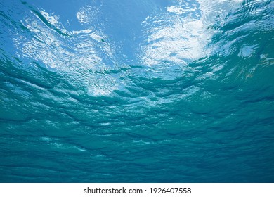 Ocean water surface seen from underwater, natural scene, Atlantic