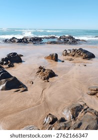Ocean Wave Pattern Etched into Coastal Rocks - Abstract Nature
​ 