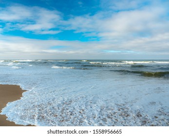 Ocean Waves And Clouds At Coast Guard Beach On Cape Cod