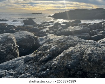 Ocean Waves Crashing on Rocky Shore - Powered by Shutterstock