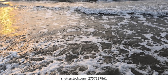 Ocean waves in motion creating a refreshing and natural scene. Ideal for travel, nature, and background use.