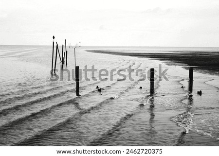 Similar – Fahrwasser Ebbe See Meer