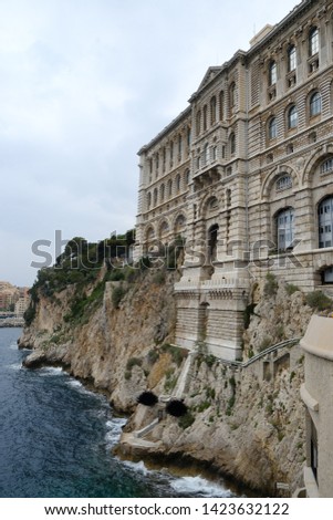 oceanographic museum of montecarlo in the heart of the principality of monaco, in the côte d'azur