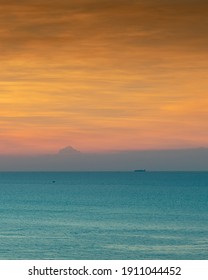 Oceanscape sunset view with horizon in tropical Thailand