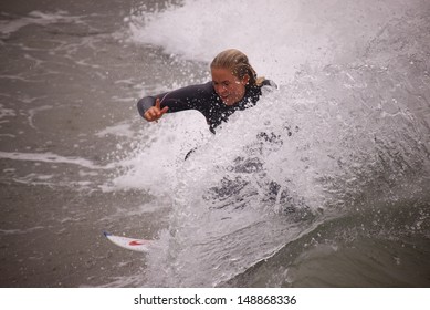 OCEANSIDE, CALIFORNIA - AUG 3: Bethany Hamilton At The Super Girl Pro In Oceanside California, California On August 3rd, 2013.