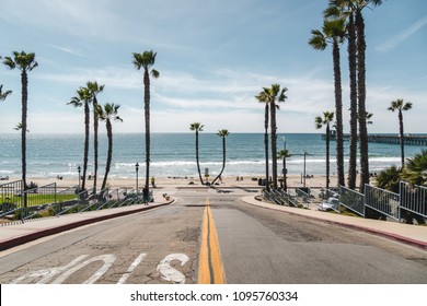 Oceanside Pier, California / USA - March 2018: Views from and around the Oceanside Pier and beach. - Shutterstock ID 1095760334