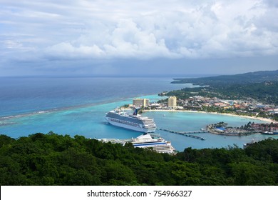 Ocho Rios Aerial View From The Top Of Mystic Mountain, Jamaica.