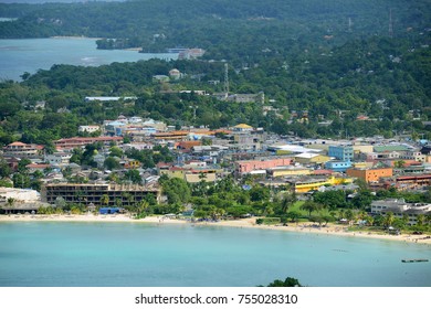 Ocho Rios Aerial View From The Top Of Mystic Mountain, Jamaica.