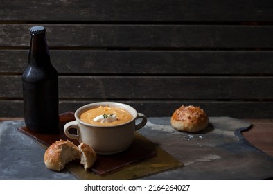 Ocktoberfest German Celebration Meal Beer Cheese Soup  - Shutterstock ID 2164264027