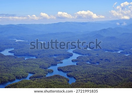 Ocoee Lake with Mountains and Clouds 