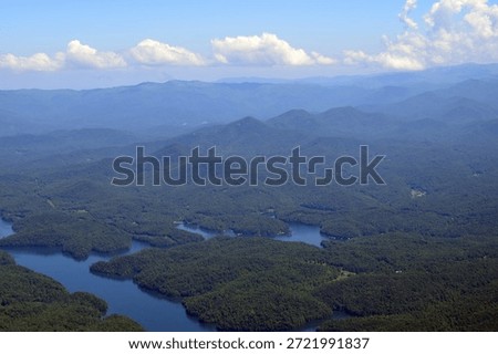 Ocoee Lake with Mountains and Clouds 